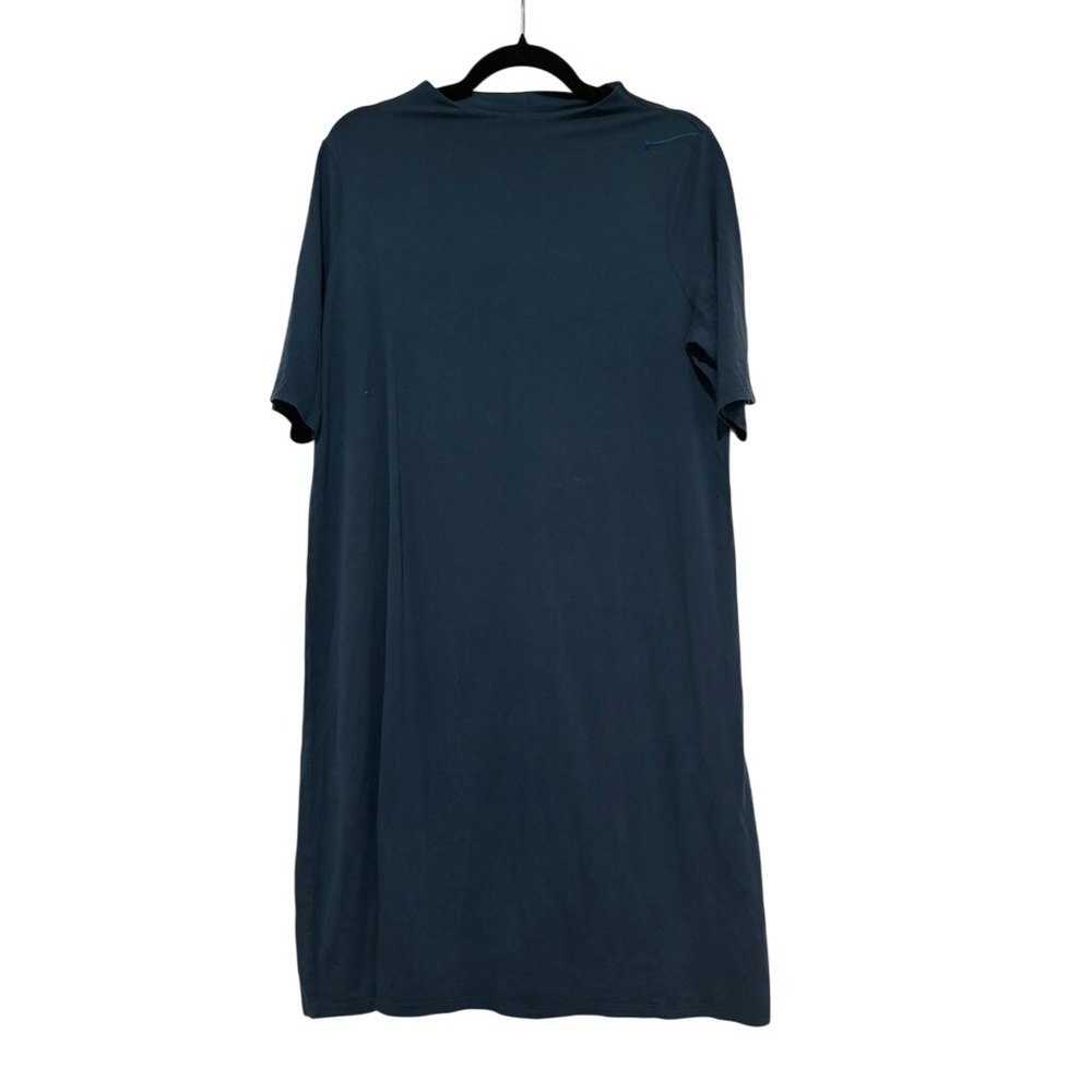 Eileen Fisher sz L blue tencell/lyocell stretchy sheath dress MM